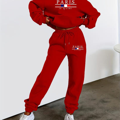 Printed hoodie set, casual and comfortable women's hoodie, autumn long-sleeved hoodie