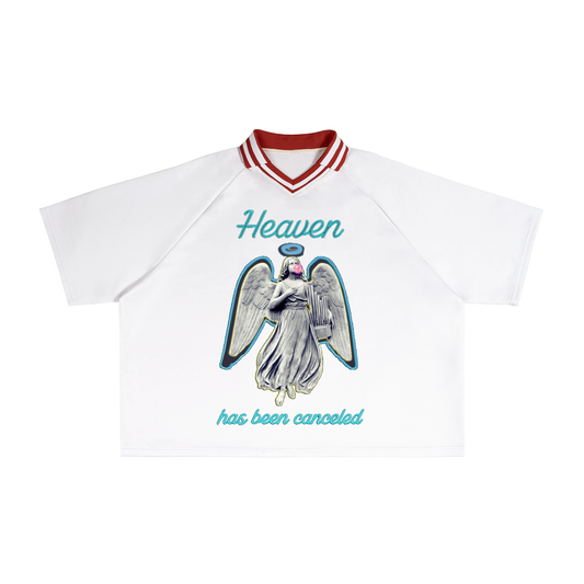 Contrast Lapel Collar Boxy T-Shirt