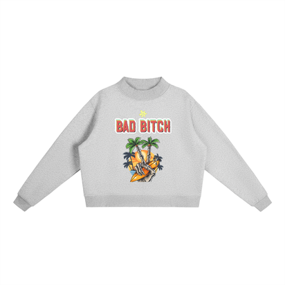 Essential Fleece Mock-Neck Crew Sweatshirt