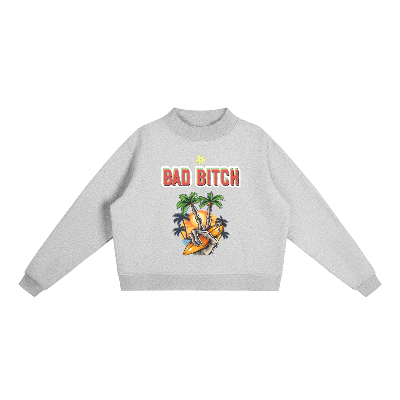 Essential Fleece Mock-Neck Crew Sweatshirt