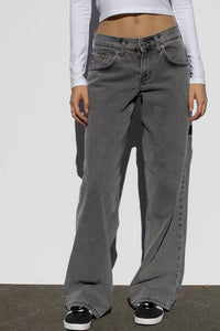 Wash straight-leg, high-waisted, wide-leg, loose and drape versatile jeans