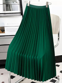 Women's high-end pleated skirt with a sense of drape, solid color large pleated skirt for women