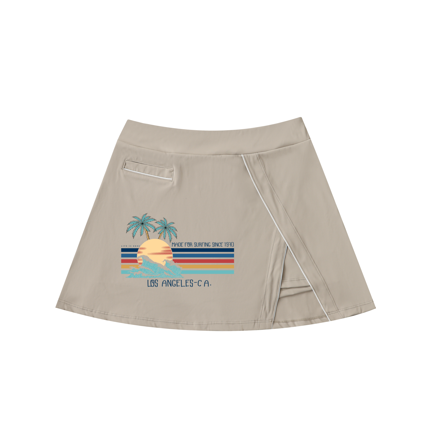 High-Waist Pocketed A-Line Skirt