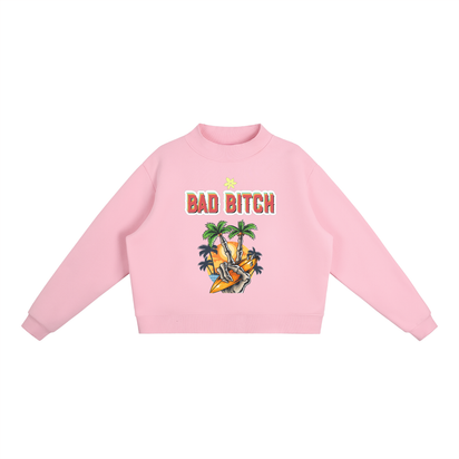 Essential Fleece Mock-Neck Crew Sweatshirt