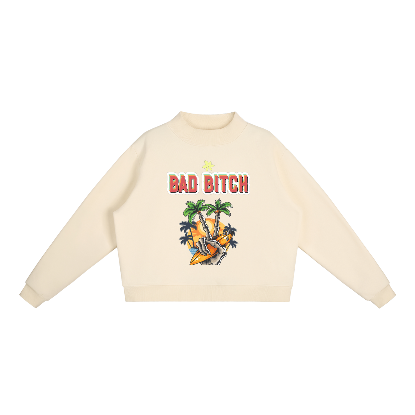 Essential Fleece Mock-Neck Crew Sweatshirt