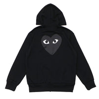 play Couple's hooded sweatshirt, Little Black heart embroidered autumn and winter long-sleeved fleece sweatshirt