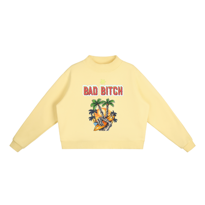 Essential Fleece Mock-Neck Crew Sweatshirt