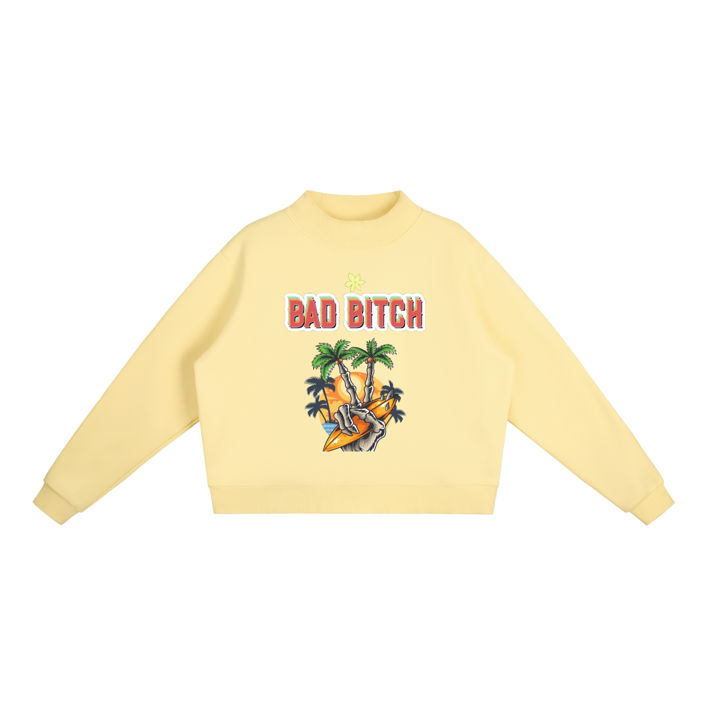 Essential Fleece Mock-Neck Crew Sweatshirt