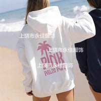 European-sized off-the-shoulder sleeve PINKPALMPUFF hoodie